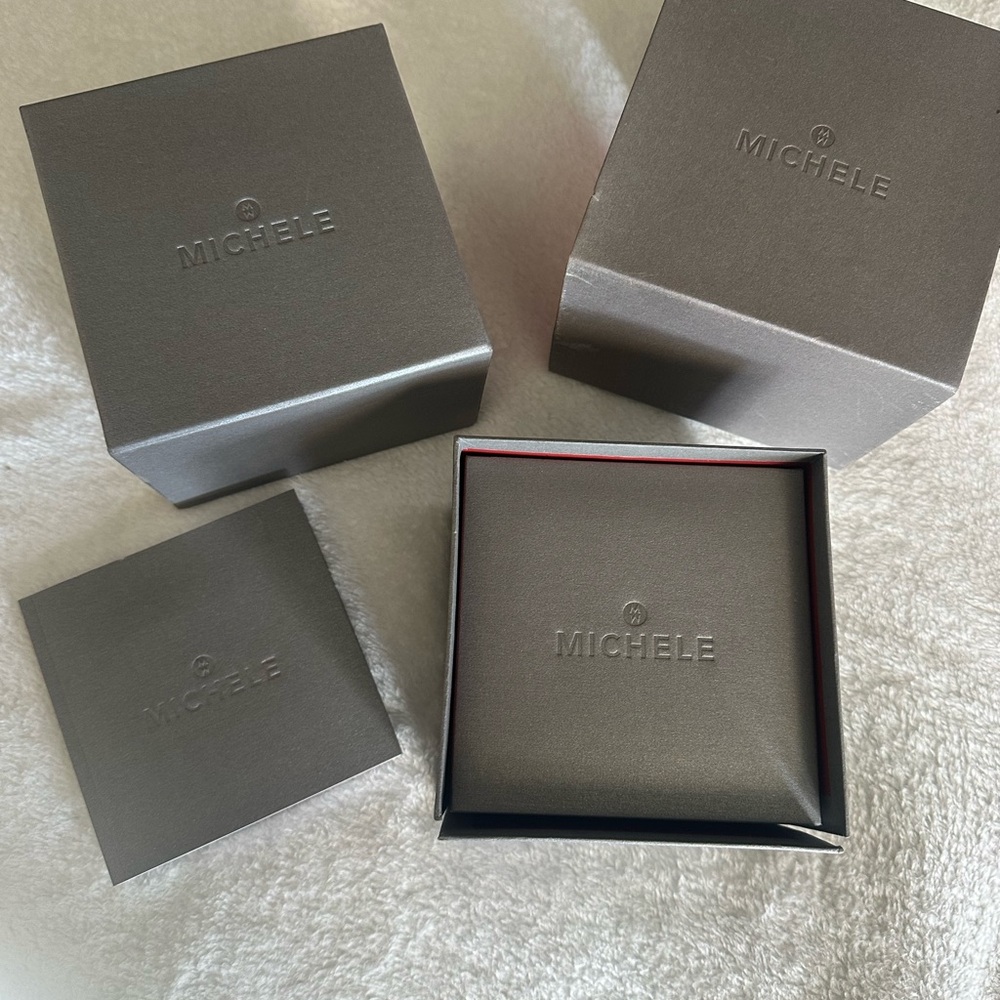 Michele Silver Watch with Roman Numerals. Links and box included! - Picture 5 of 12